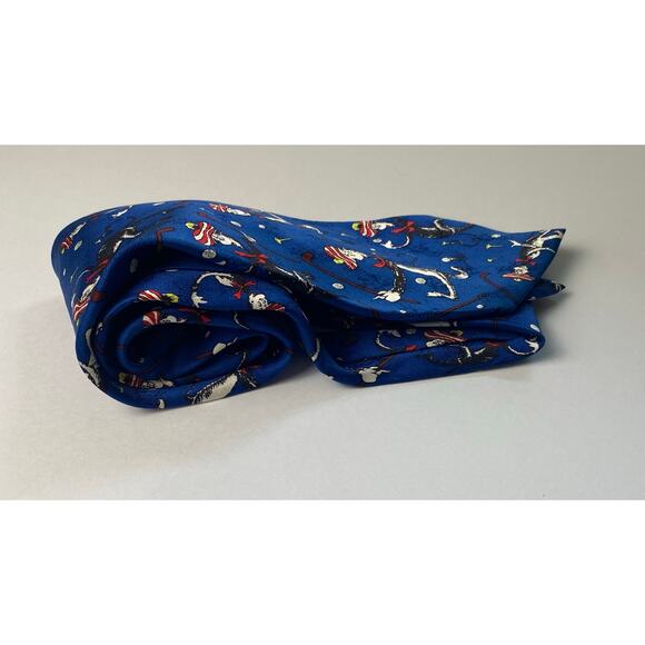 Dr. Seuss The Cat in the Hat Blue Golf Tie 100% Silk Vintage Circa 1994 - Picture 4 of 12